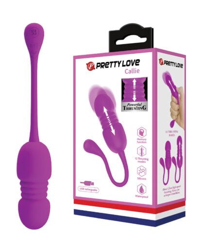 Pretty Love Callie Thrusting & Vibrating Egg - Fuchsia