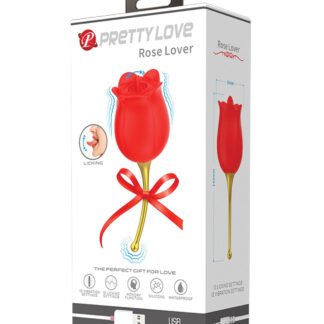 Pretty Love Licking Rose Lover Dual Ended Vibrator - Rose