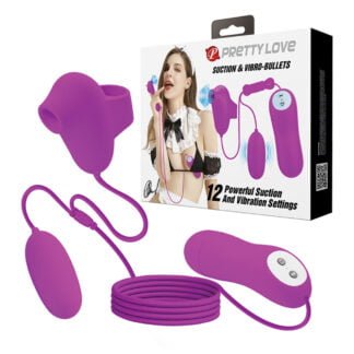 Pretty Love Suction & Vibro Bullets - Fuchsia