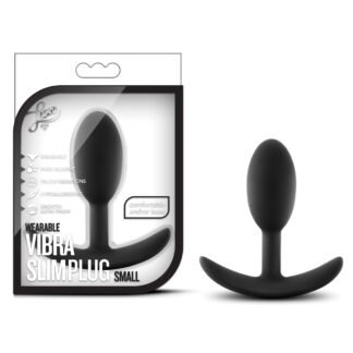 Blush Luxe Wearable Vibra Slim Plug Small - Black