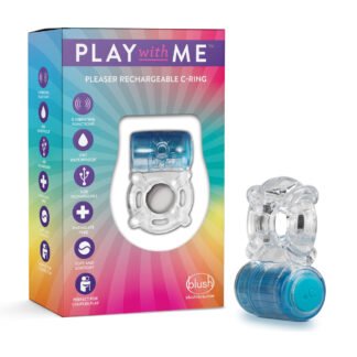 Blush Play with Me Pleaser Rechargeable C Ring - Blue