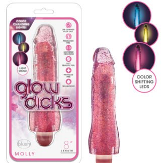 Blush Glow Dicks Glitter Vibrator Molly - Pink