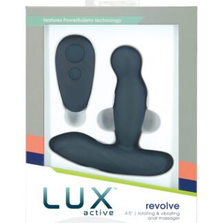 Lux Active Revolve 4.5" Rotating & Vibrating Anal Massager - Dark Blue