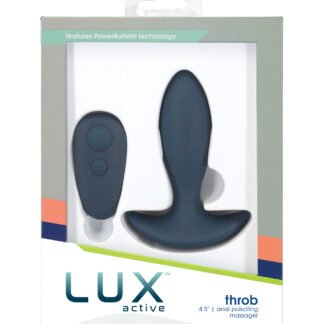 Lux Active Throb Anal Pulsating Massager w/Remote - Dark Blue