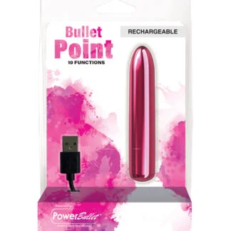 Bullet Point Rechargeable Bullet - 10 Functions Pink