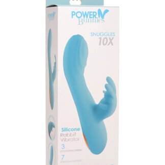 Curve Toys Power Bunnies Snuggles 10x Silicone Rabbit Vibrator - Blue