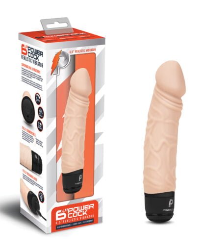 Powercocks 6.5" Realistic Vibrator - Ivory