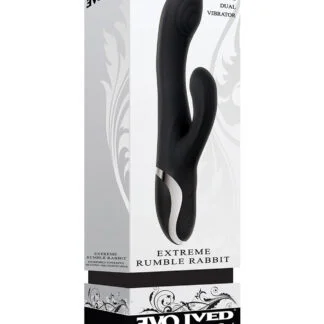 Evolved Extreme Rumble Rabbit Dual Stim Rechargeable - Black