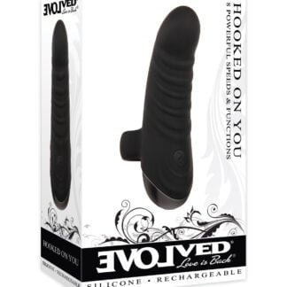 Evolved Hooked on You Curved Finger Vibrator - Black