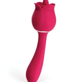 Rhea Clit Licking Tongue Rose Vibrator & G Spot Massager - Red