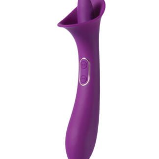 Adele Clit Licking Tongue Vibrator w/ G Spot Stimulator - Purple