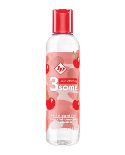 ID 3some 3 in 1 Lubricant - 4 oz Wild Cherry