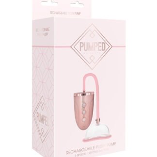 Shots Pumped Automatic Rechargeable Pussy Pump Set - Rose Gold