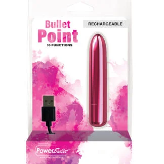 Bullet Point Rechargeable Bullet - 10 Functions Pink