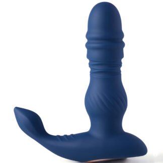 Jaden Thrusting Prostate Massager Vibrating Butt Plug Anal Sex Toy - Blue
