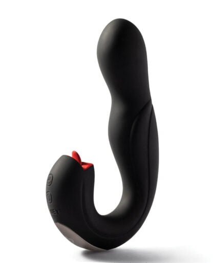 Joi Pro Rotating Head G-Spot Vibrator & Clit Licker w/Remote - Black