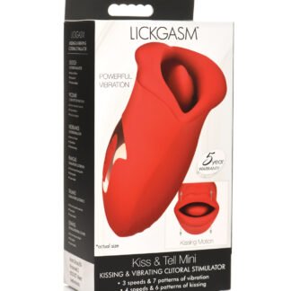 Shegasm Lickgasm Kiss + Tell Silicone Kissing & Vibrating Clitoral Stimulator - Red