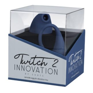 Shots Twitch 2 Vibrator w/Remote Control Vibrating Egg - Blue Grey
