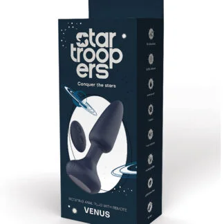 Star Troopers Venus Rotating Anal Plug w/Remote - Black