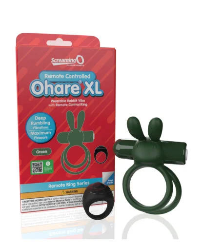 Screaming O Ohare Remote Controlled Vibrating Ring - XL Green