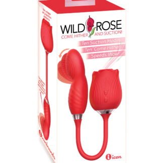 Wild Rose Suction & Come Hither Vibrator - Red