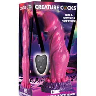 Creature Cocks Xenox Vibrating Silicone Dildo w/Remote - Pink/Purple