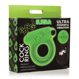 Bang! Glow in the Dark 28X Remote Controlled Cock Ring