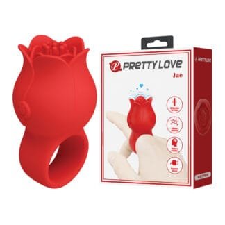 Pretty Love Jae Floral Ring Finger Vibrator - Red