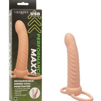 Performance Maxx Rechargeable Ribbed Dual Penetrator - Ivory