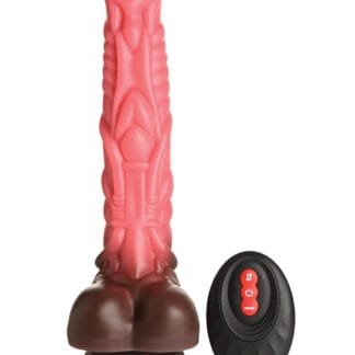 Creature Cocks Deluxe Centaur Thrusting & Vibrating Silicone Dildo w/Remote Control - Peach/Brown