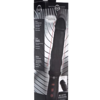 Master Series 8X Auto Pounder Vibrating & Thrusting Dildo w/Handle - Black