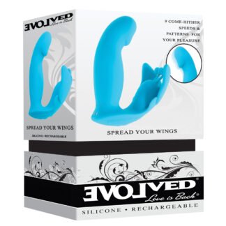 Evolved Spread Your Wings Rabbit Vibrator - Blue